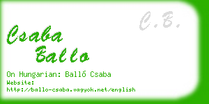 csaba ballo business card